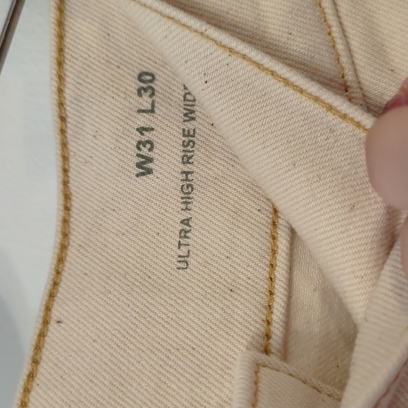 NWT Boden Ultra High Rise Wide Leg Jeans 31 Oatmeal - Picture 5 of 6